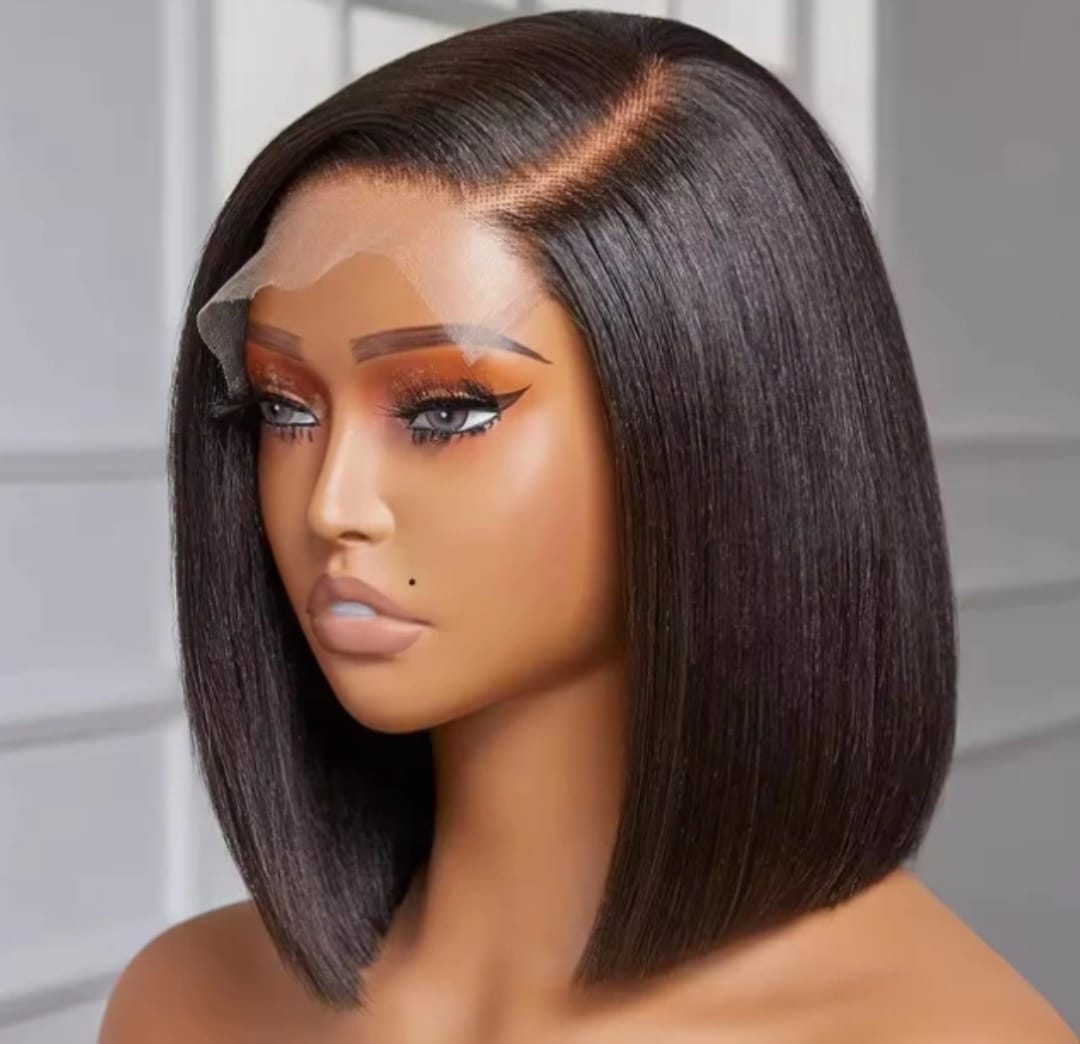 Sleek side-part bob wig with HD lace finished at Hair'Riette, Brixton