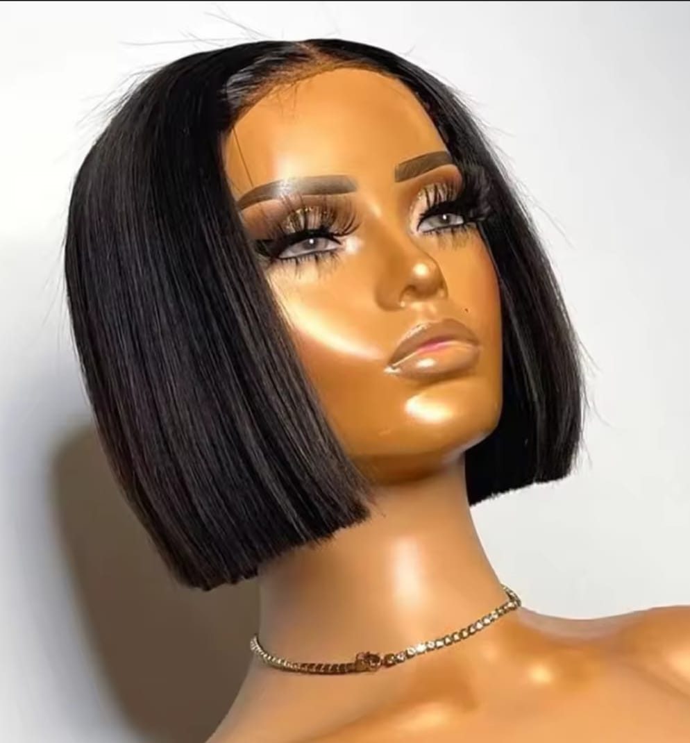 Sleek blunt bob wig