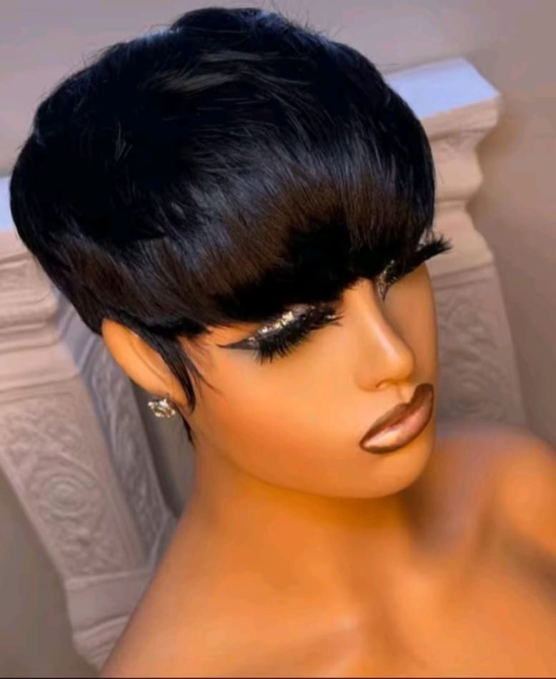 Pixie wig with soft fringe