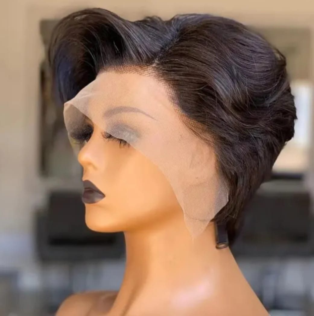 Custom pixie wig on a 13x4 lace frontal made in Brixton